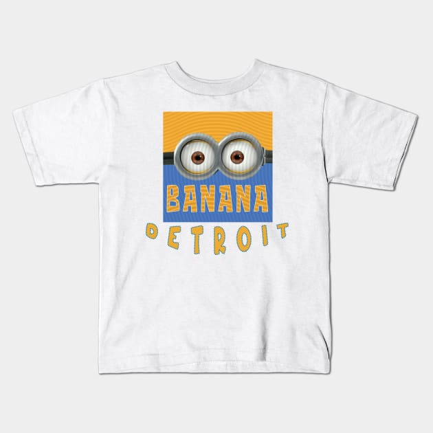 MINION BANANA USA DETROIT Kids T-Shirt by LuckYA